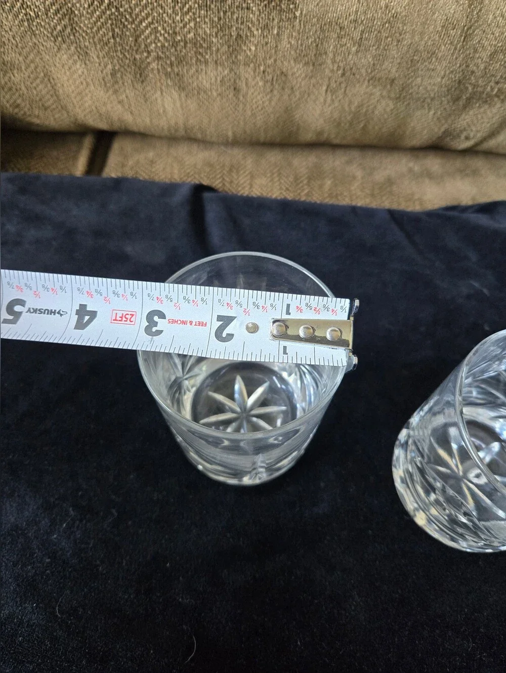 Crystal Cut Whiskey Glasses - Clear Set of 2